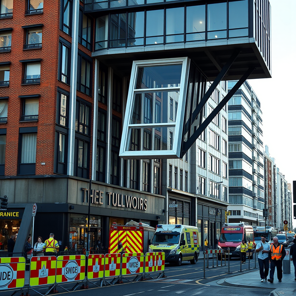 Dangerous window 'hanging on by a thread' in city centre triggers emergency response